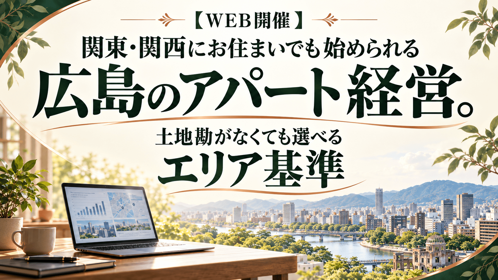 【WEB開催】関東・関西にお住まいでも始められる広島のアパート経営。土地勘がなくても選べるエリア基準