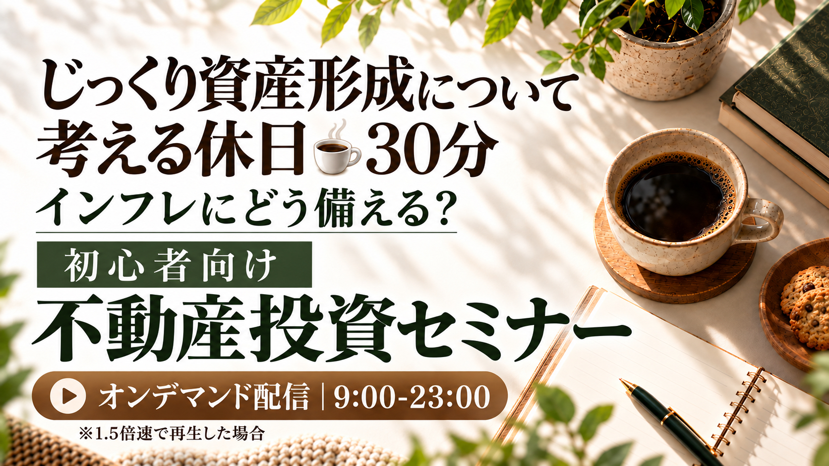 じっくり資産形成について考える休日☕インフレにどう備える？初心者向け不動産投資オンデマンドセミナー